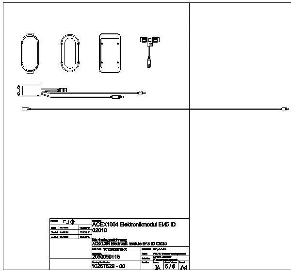 Elektronikmodul, A3000open, EM5, ID 02010, UP-Dose und Abdeckung, 24 VDC, ACEX1004