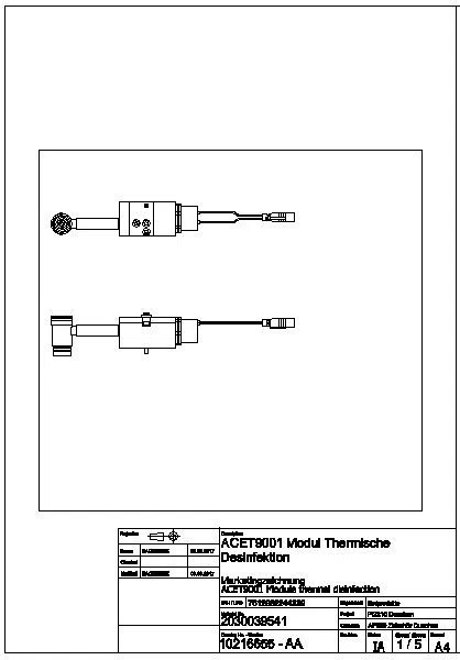 Thermische Desinfektionseinheit, F5, f. elek. Thermostat-Wandbatterie, ACET9001