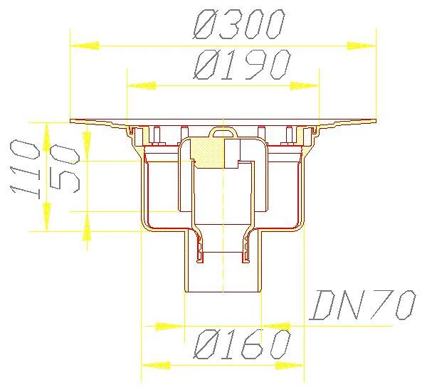 DALLMER Ablaufgehäuse 61 HT, PP-NIRO, DN 70