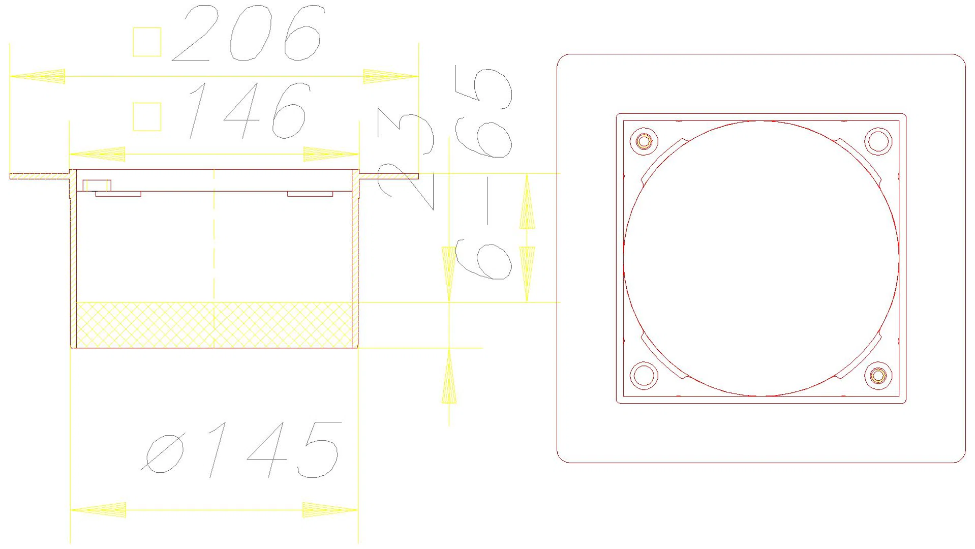 DALLMER Aufsatzrahmen PVC 15, 150 x 150 mm