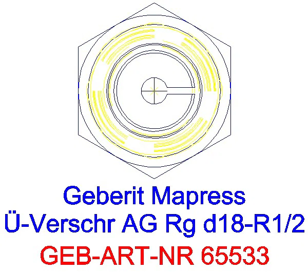 GE Mapress Kupfer Übergangsverschraubung mit AG Rg d18-R1/2_65533_L