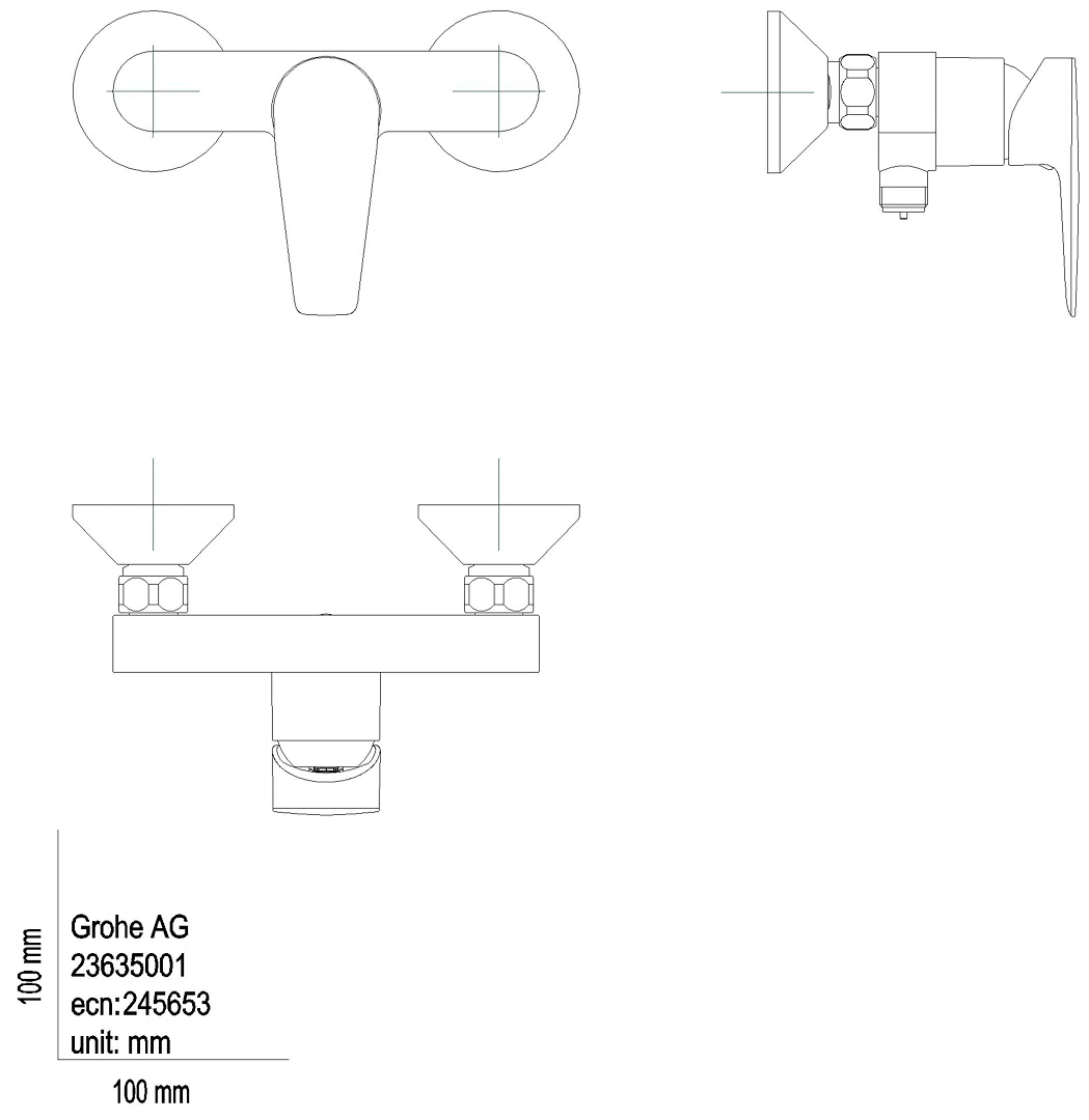 GROHE EH-Brausebatterie BauEdge 23635_1 Wandmontage eigensicher chrom