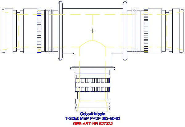 GE Mepla T-Stück reduziert PVDF d63-50-63_627.322.00.5_A