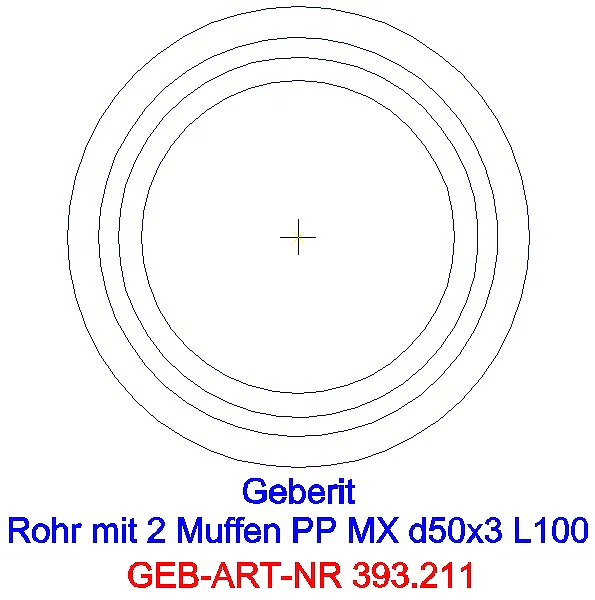 GE Silent-Pro Rohr mit 2 Muffen d50mm L100cm_393.211.14.1_A