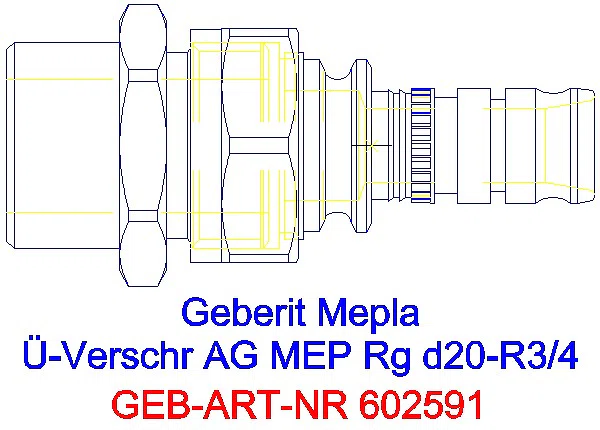 GE Mepla Übergangsverschraubung mit AG Rg d20-R3/4_602.591.00.5_G