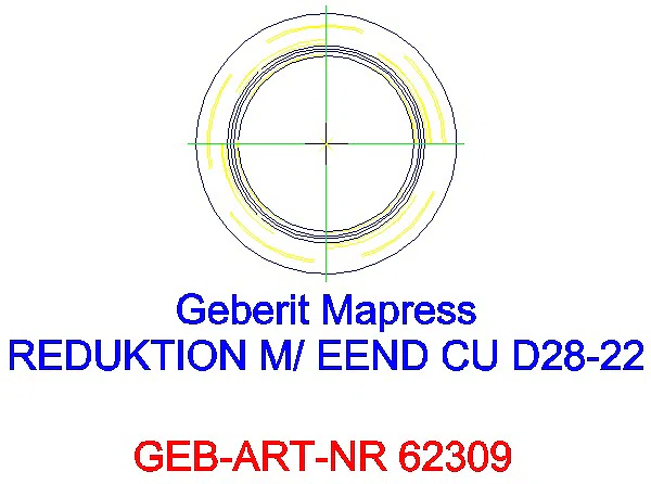 GE Mapress Kupfer Reduktion mit Einschubende d28-22_62309_A