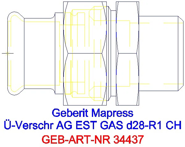 GE Mapress Edelstahl Übergangsverschr. mit AG (Gas) d28-R1_34437_G