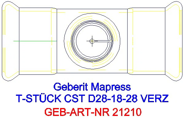 GE Mapress C-Stahl T-Stück reduziert d28-18-28 verzinkt_21210_G