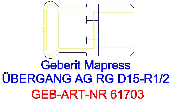 GE Mapress Kupfer Übergang mit AG Rg d15-R1/2_61703_A