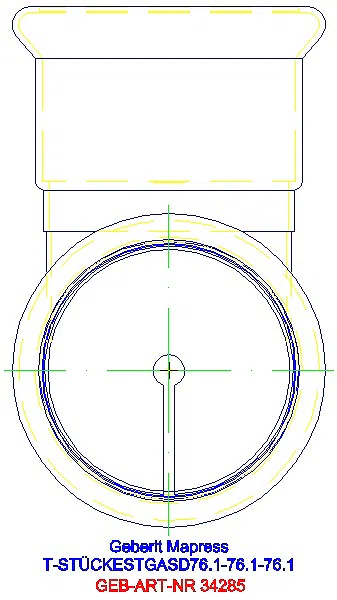 GE Mapress Edelstahl T-Stück egal (Gas) d76,1-76,1-76,1_34285_L