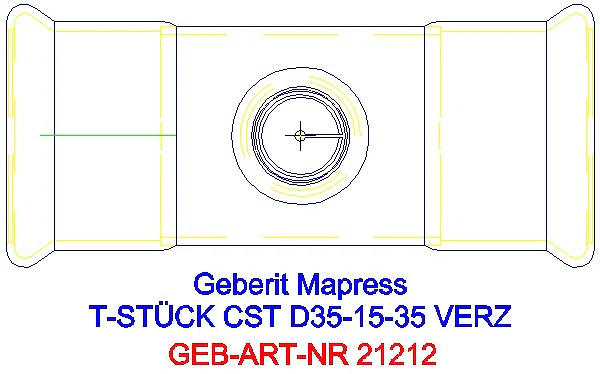 GE Mapress C-Stahl T-Stück reduziert d35-15-35 verzinkt_21212_G