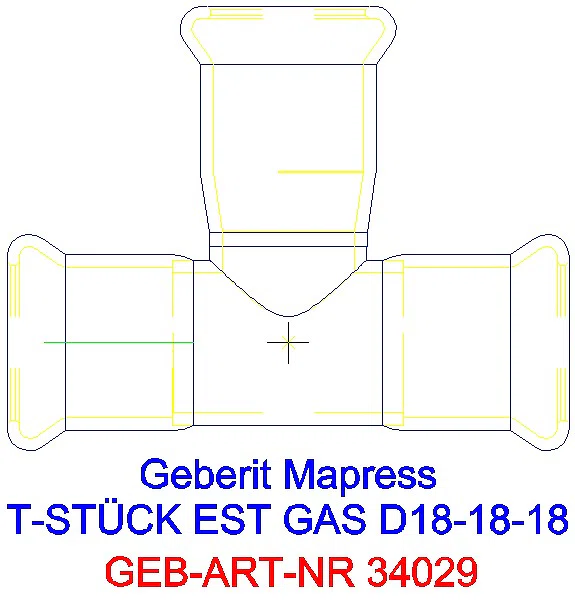 GE Mapress Edelstahl T-Stück egal (Gas) d18-18-18_34029_A