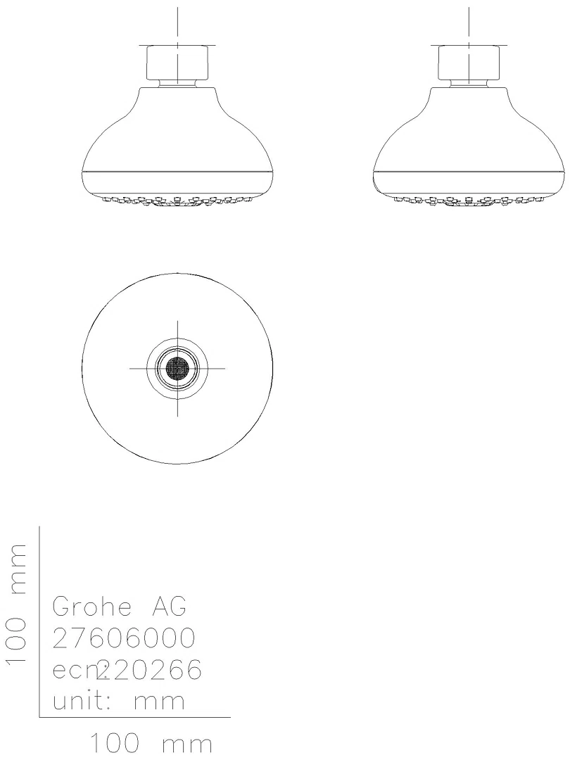 GROHE Kopfbrause Tempesta 100 27606_1 4 Strahlarten 9 l/min chrom