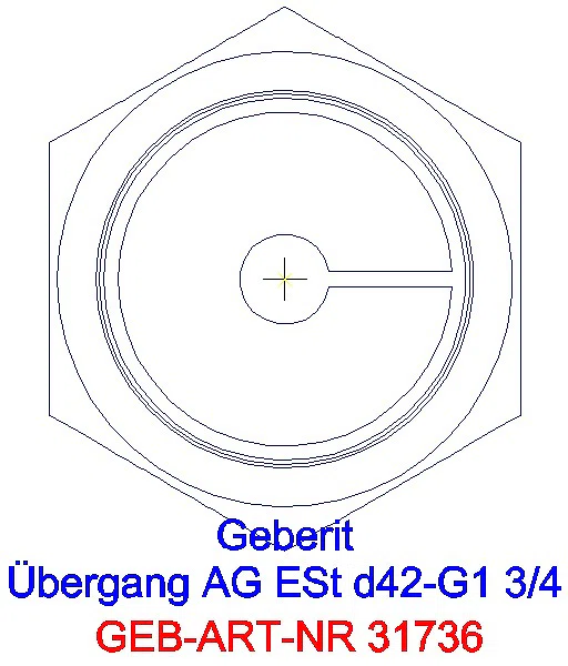 GE Mapress Edelstahl Übergang mit AG d42-G1 3/4_31736_L