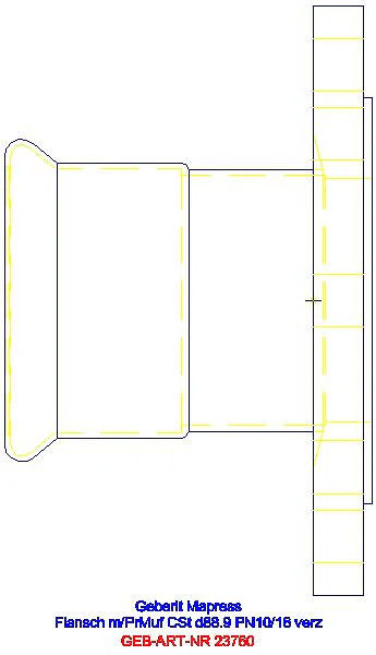 GE Mapress C-Stahl Flansch PN 10/16 mit Pressmuffe d88,9_23760_A