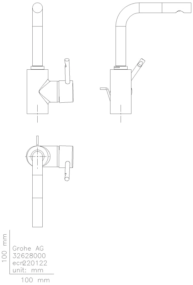 GROHE EH-WT-Batterie Essence 24174_1 L-Size schwenkbarer U-Auslauf supersteel