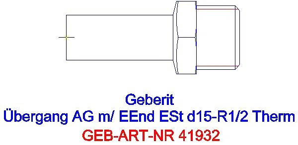 GE Mapress Therm Übergang mit AG und Einschubende d15-R1/2_41932_A