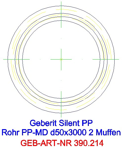 GE Silent-PP Rohr mit zwei Muffen d50x2 L:300cm_390.214.14.1_G