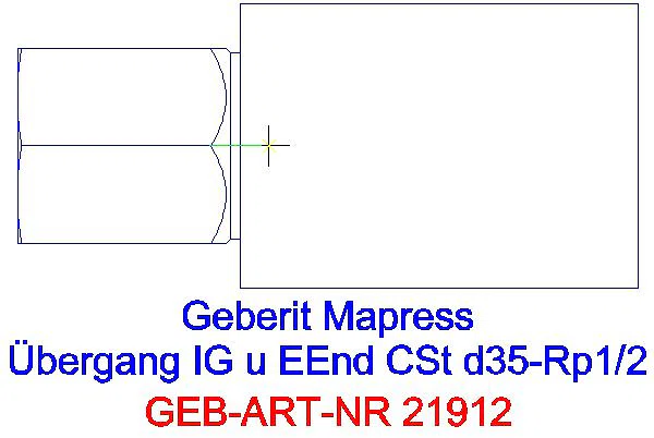 GE Mapress C-Stahl Übergang mit IG und Einschubende d35 Rp1/2 verzinkt_21912_G