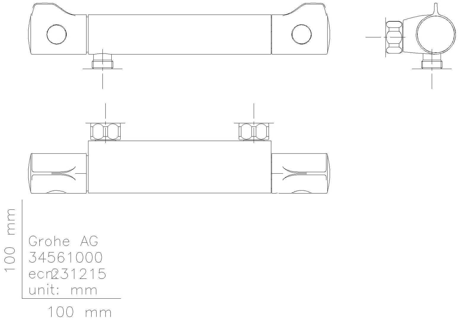 GROHE THM-Brausebatterie Grohtherm 800 34561 ohne Anschlüsse chrom