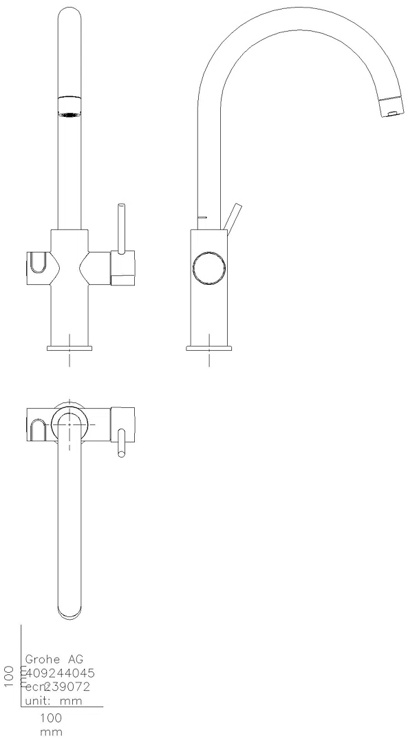 GROHE Armatur und Boiler GROHE Red Duo 30083_1 M-Size C-Auslauf supersteel