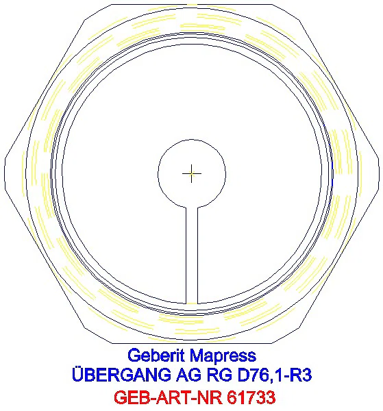 GE Mapress Kupfer Übergang mit AG Rg d76,1-R3_61733_L