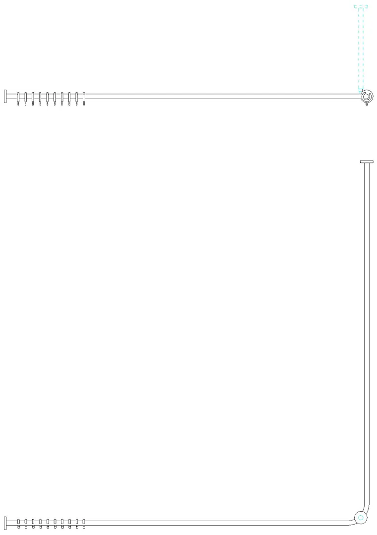 HEWI VH-Stange, d:25,A1/A2=1987, 40 Ringe, plvb dgrau tma