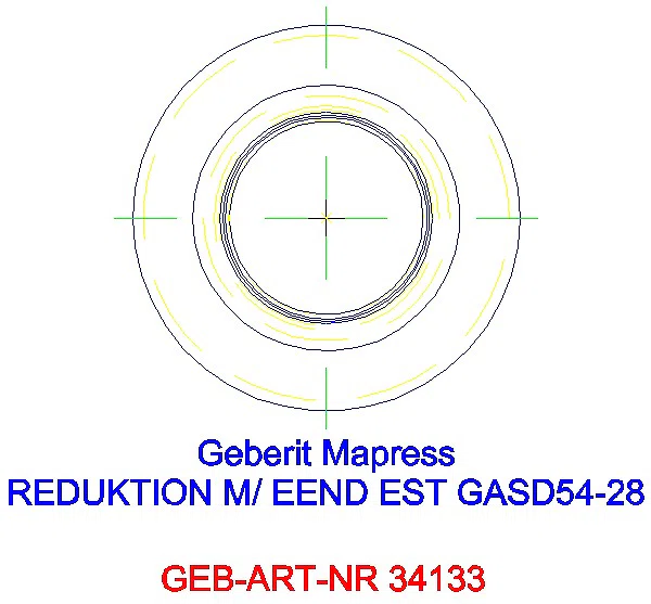 GE Mapress Edelstahl Reduktion mit Einschubende (Gas) d54-28_34133_A