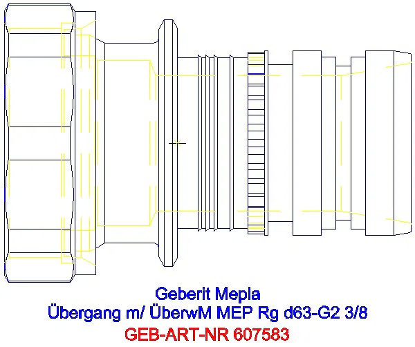 GE Mepla Übergang mit Überwurfmutter Rg d63-G2 3/8_607.583.00.5_G