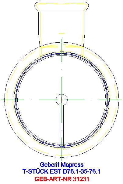 GE Mapress Edelstahl T-Stück reduziert d76,1-35-76,1_31231_L