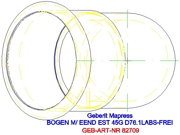 GE Mapress Edelstahl Bogen 45Gr d76,1 mit Einschubende (LABS-frei)_82709_G