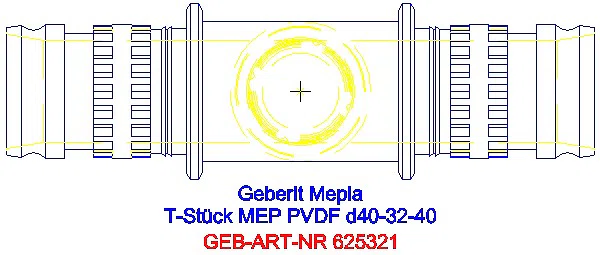 GE Mepla T-Stück reduziert PVDF d40-32-40_625.321.00.5_G