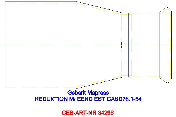GE Mapress Edelstahl Reduktion mit Einschubende (Gas) d76.1-54_34296_L