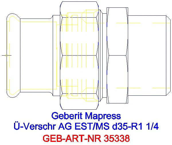 GE Mapress Edelstahl Übergangsverschr. mit AG d35-R1 1/4_35338_G