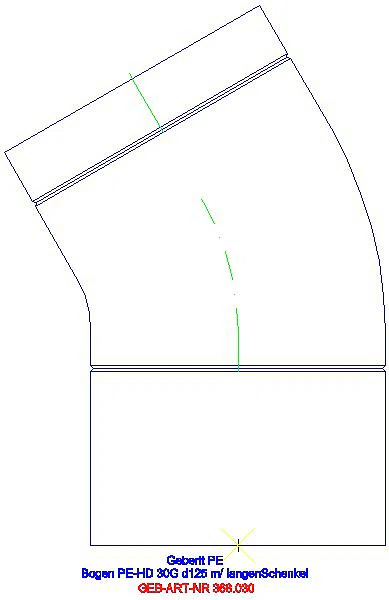 GE PE Bogen 30Gr mit langem Schenkel d125_368.030.16.1_A