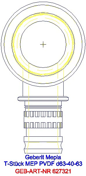 GE Mepla T-Stück reduziert PVDF d63-40-63_627.321.00.5_L