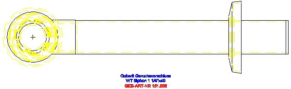 GE WT-Ablauf mit Tauchrohr Ventilrosette Abgang horizontal d40 glanzverchromt_151.035.21.1_G
