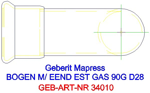 GE Mapress Edelstahl Bogen 90Gr d28 mit Einschubende (Gas)_34010_G