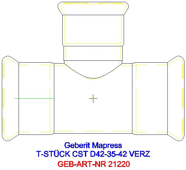 GE Mapress C-Stahl T-Stück reduziert d42-35-42 verzinkt_21220_A