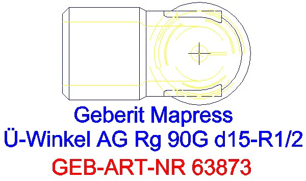 GE Mapress Kupfer Übergangswinkel 90Gr mit AG Rg d15-R1/2_63873_G