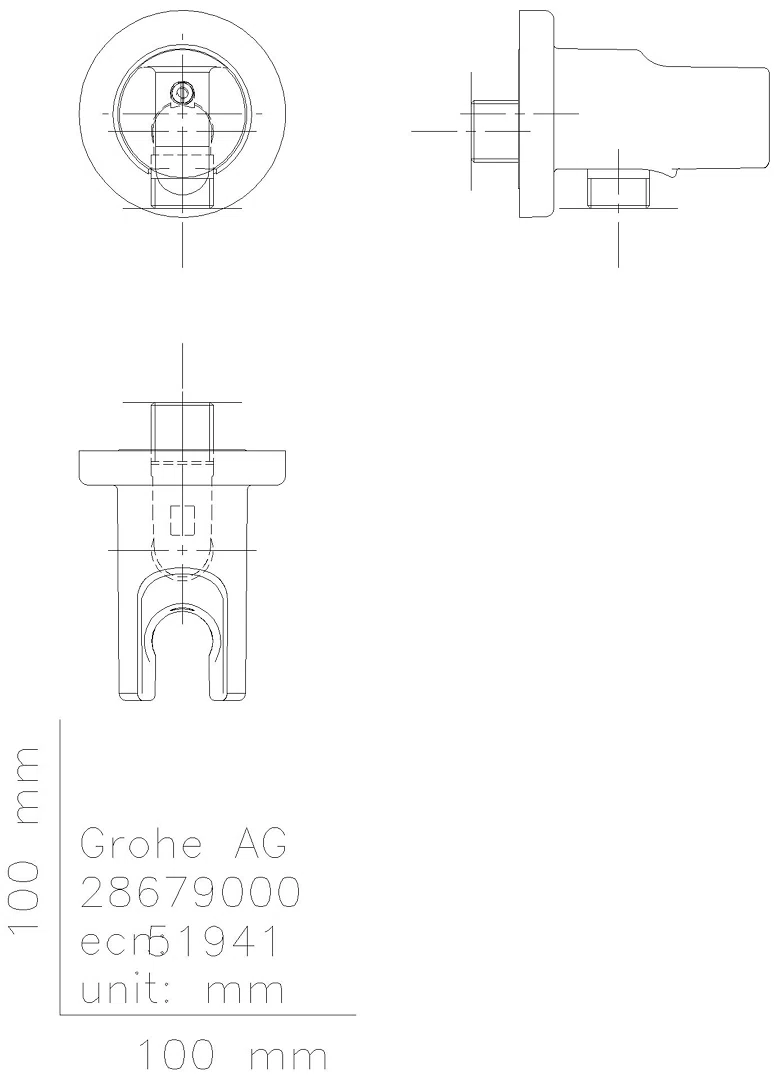 GROHE UP-Duschsystem Grohtherm 103996 rund 2 ASV für Duschrahmen Mono chrom