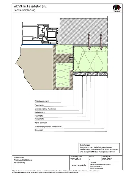 Faserbeton Fensterumrandung
