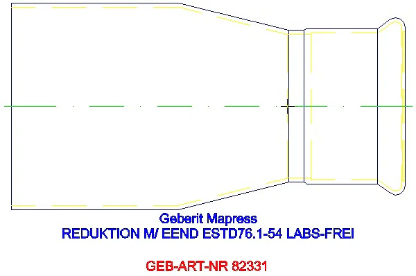 GE Mapress Edelstahl Reduktion mit Einschubende (LABS-frei) d76,1-54_82331_L