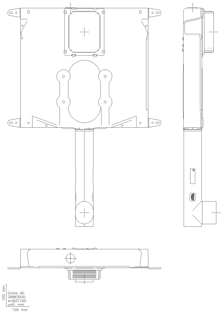 GROHE WC-Spülkasten 38863 Wandeinbau Putzträgerbeschichtung Eckventil DN 15