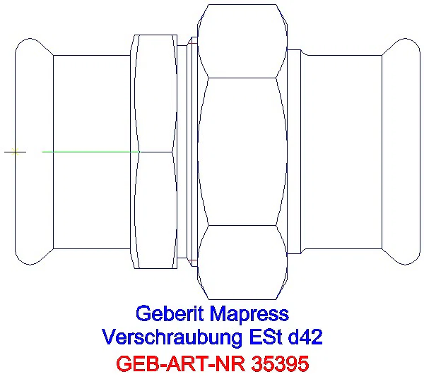 GE Mapress Edelstahl Verschraubung mit Überwurfmutter aus ESt d42_35395_A