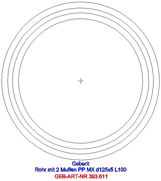 GE Silent-Pro Rohr mit 2 Muffen d160mm L100cm_393.611.14.1_A