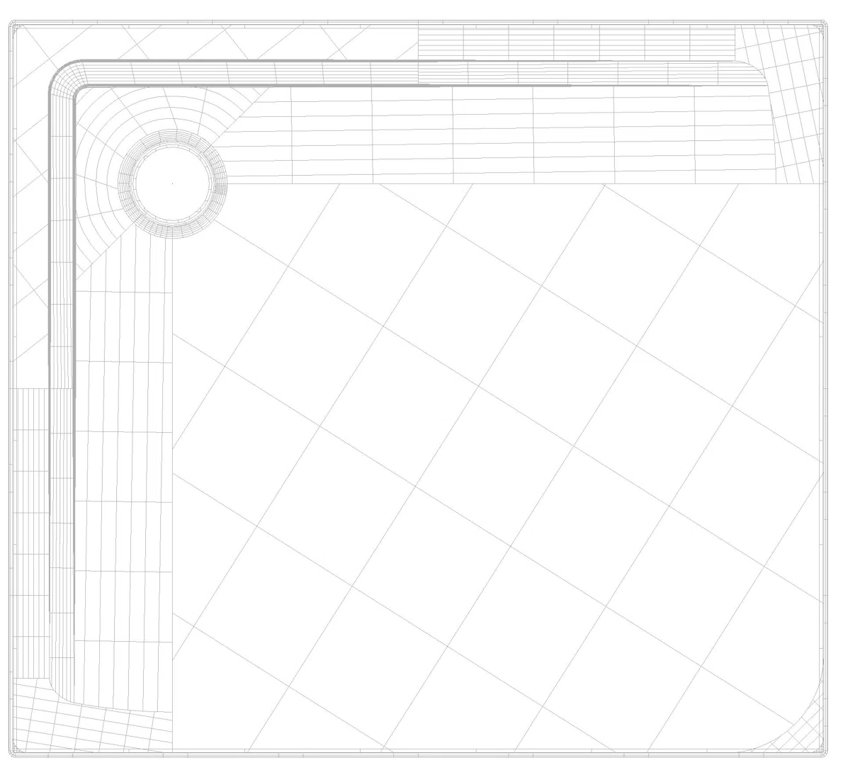 KALDEWEI SUPERPLAN MIT WANNENTRÄGER EXTRAFLACH Duschfläche, 900x1000x32 mm, Modell-Nr: 1849-5