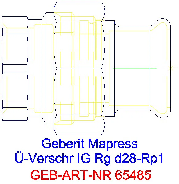 GE Mapress Kupfer Übergangsverschraubung mit IG Rg d28-Rp1_65485_G
