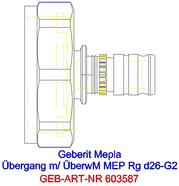 GE Mepla Übergang mit Überwurfmutter Rg d26-G2_603.587.00.5_A