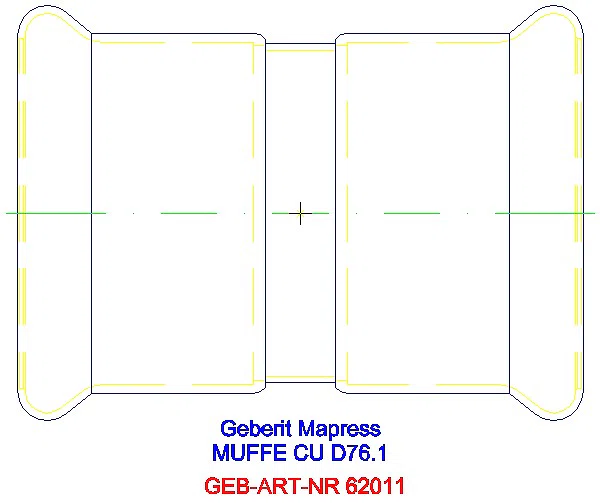 GE Mapress Kupfer Muffe d76,1_62011_A